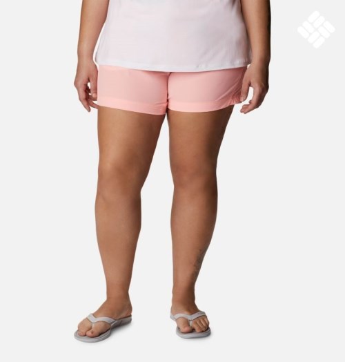 Women's Columbia PFG Coral Point III Shorts Pink | Plus Size CA-L1465